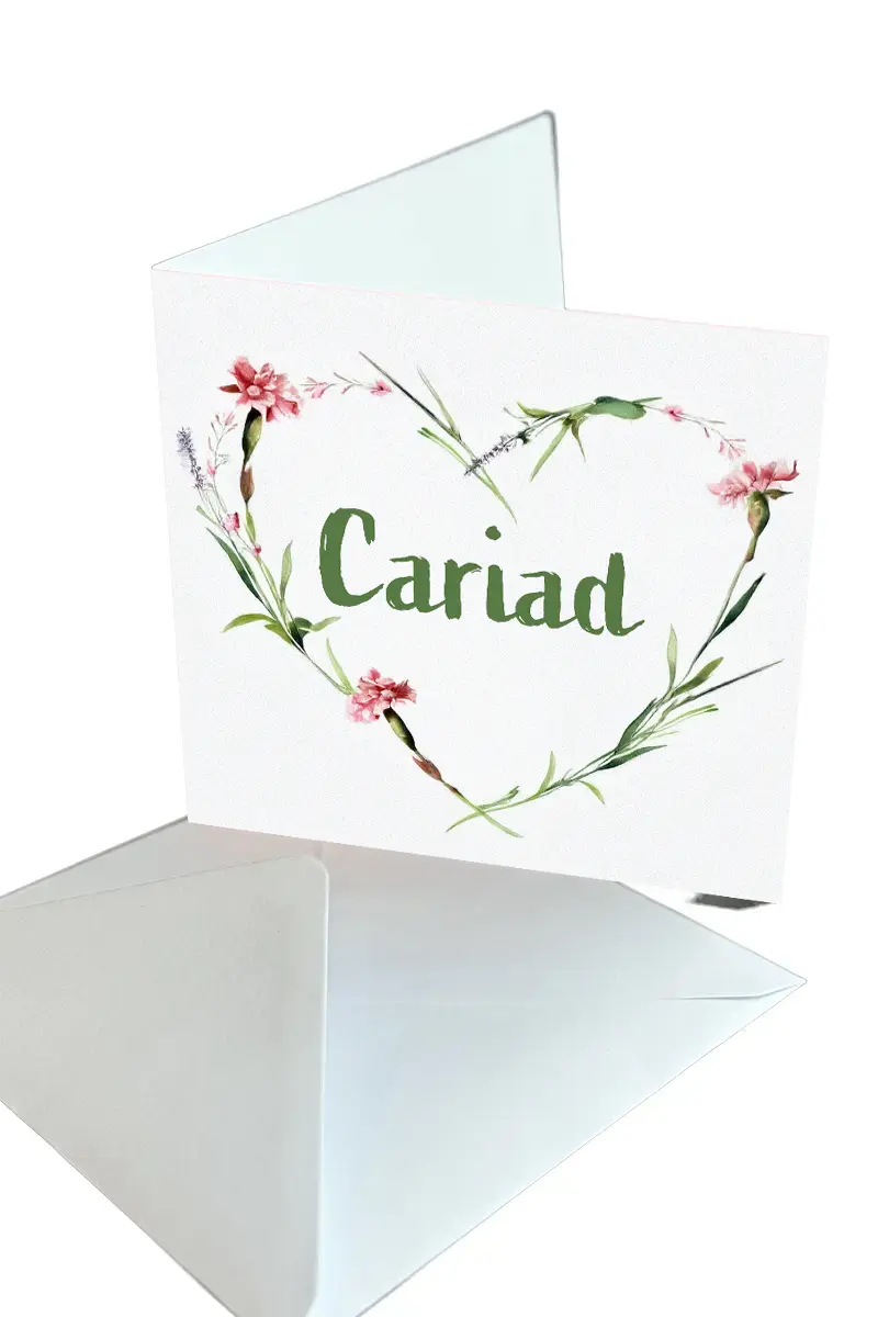 Cariad Card - Dydd Santes Dwynwen Ionawr / January 25 Valentine Day Chwefror / February 14