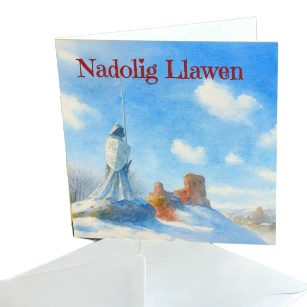 Cerdyn Nadolig - Nadolig Llawen (Adfeilion y Castell)