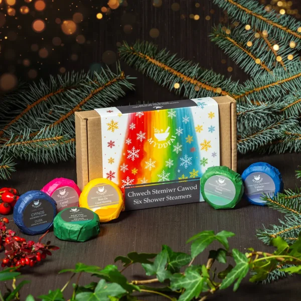 Six Shower Steamers Nadolig Llawen